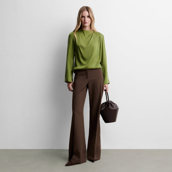 Long flared trousers