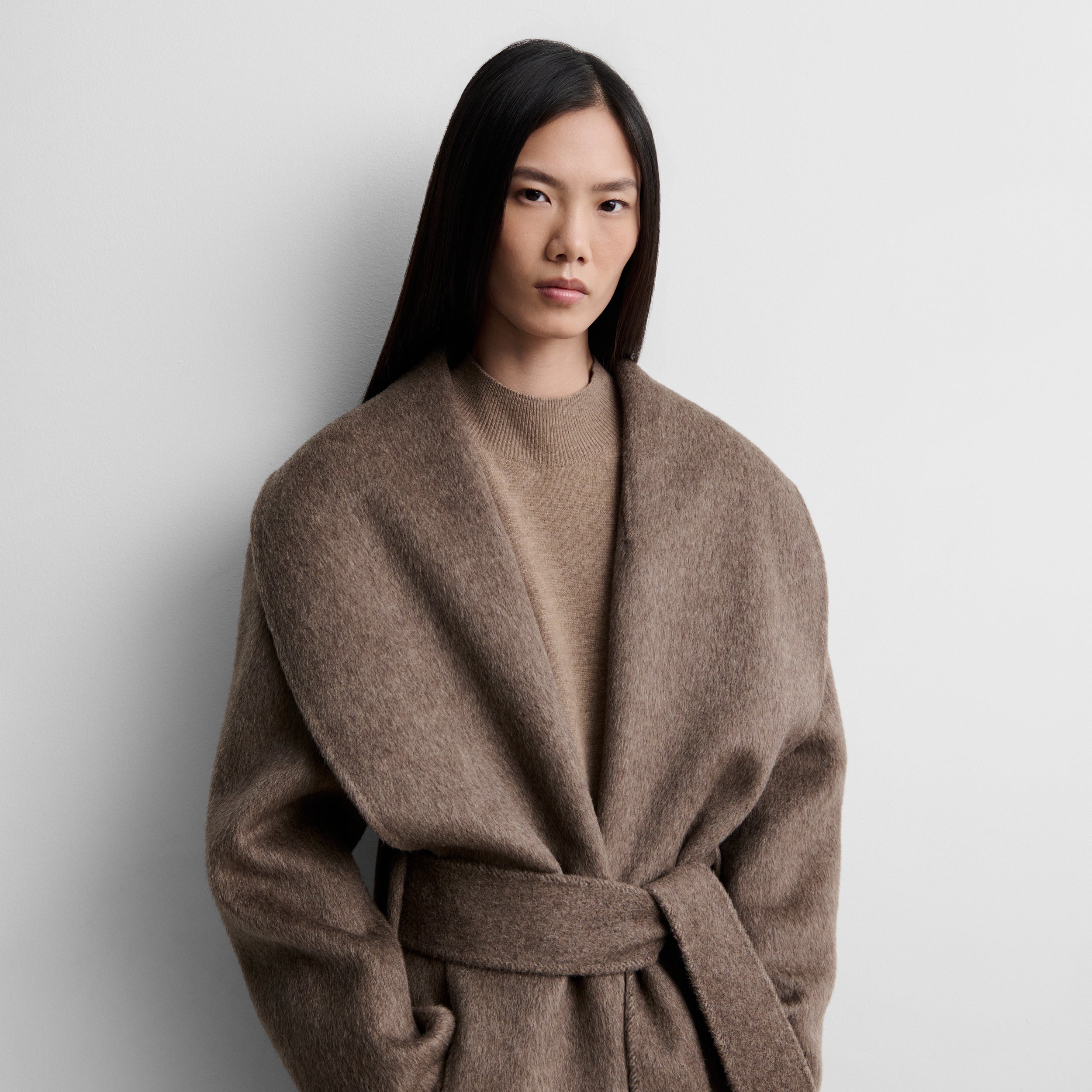 Double-faced wool coat