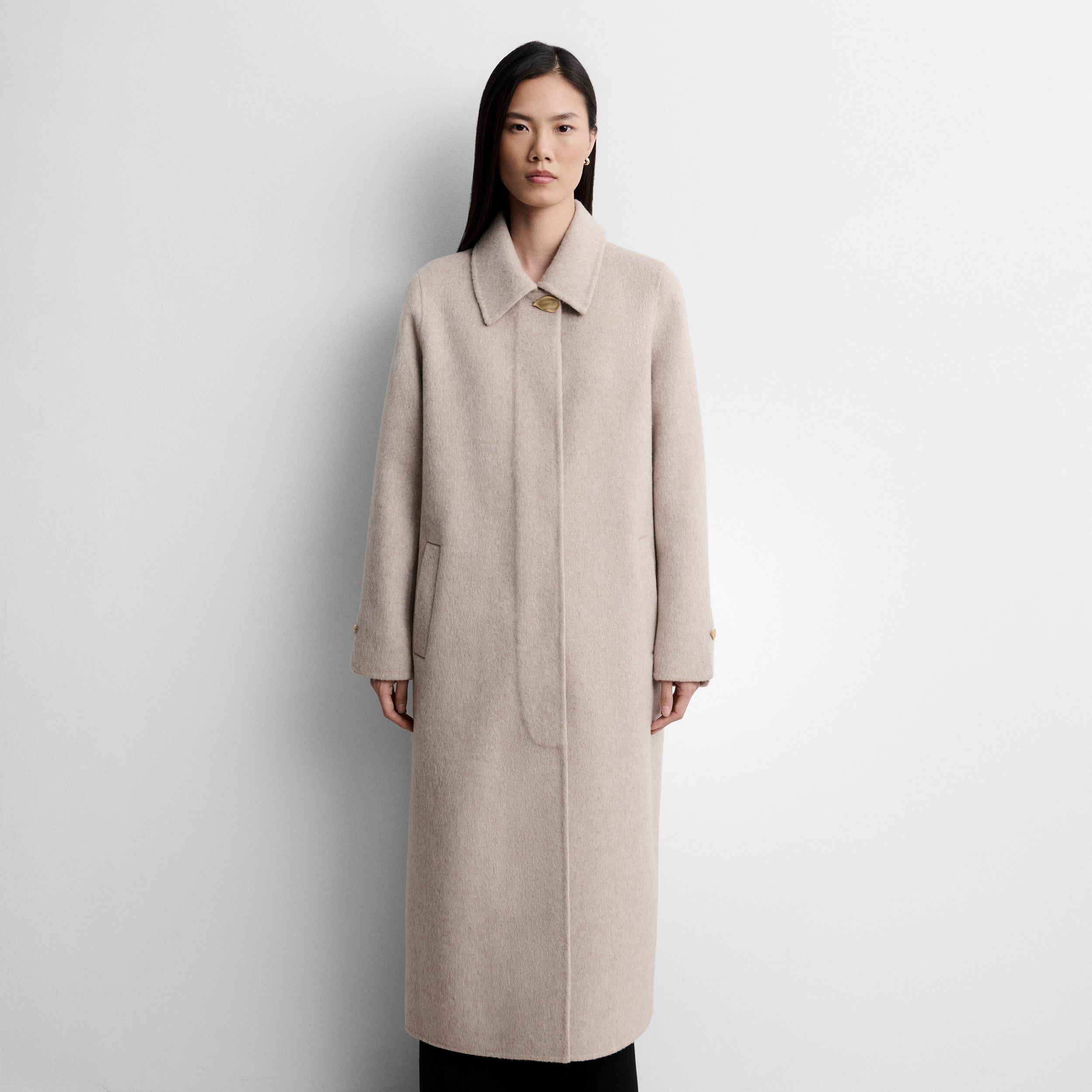 Straight double-faced coat