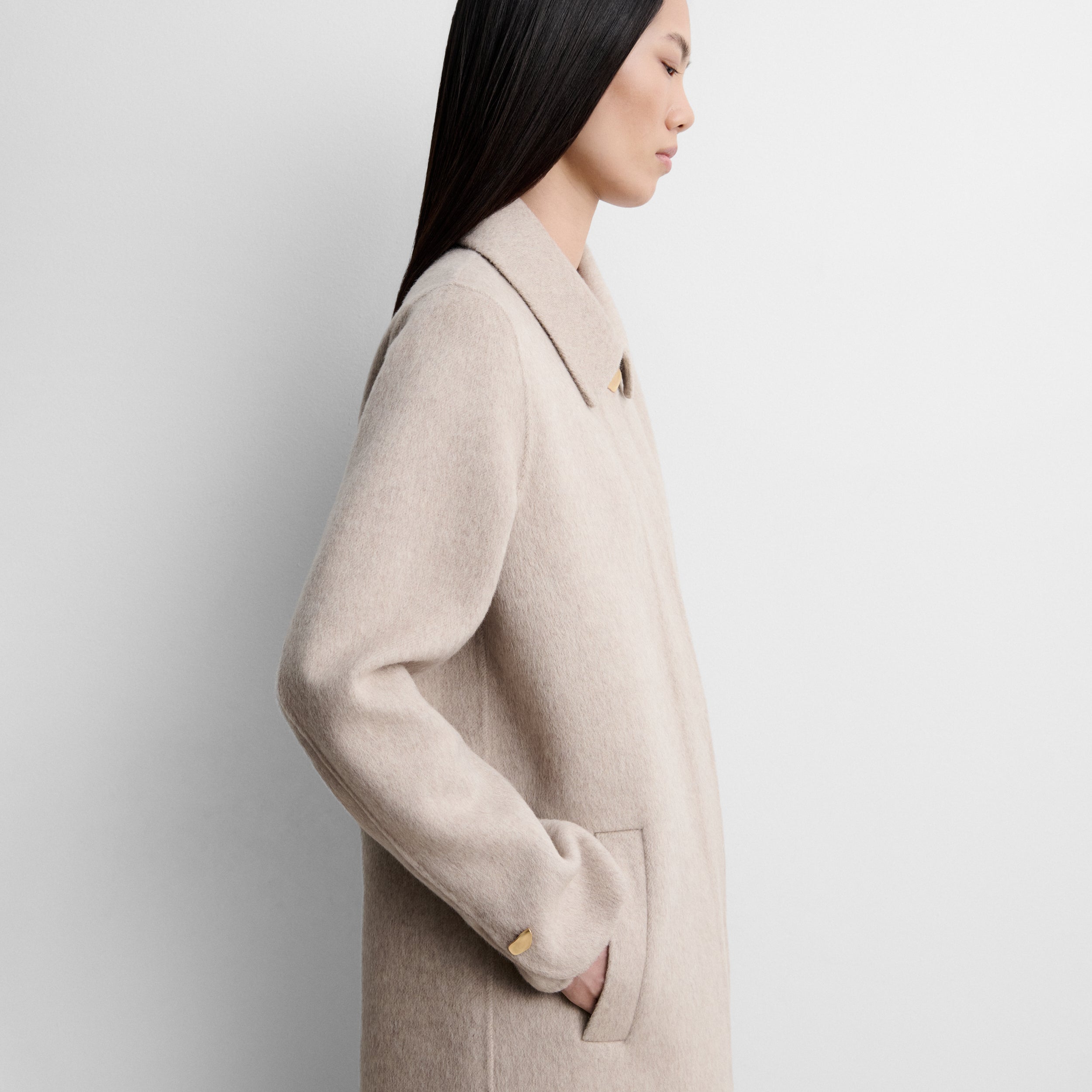 Straight double-faced coat