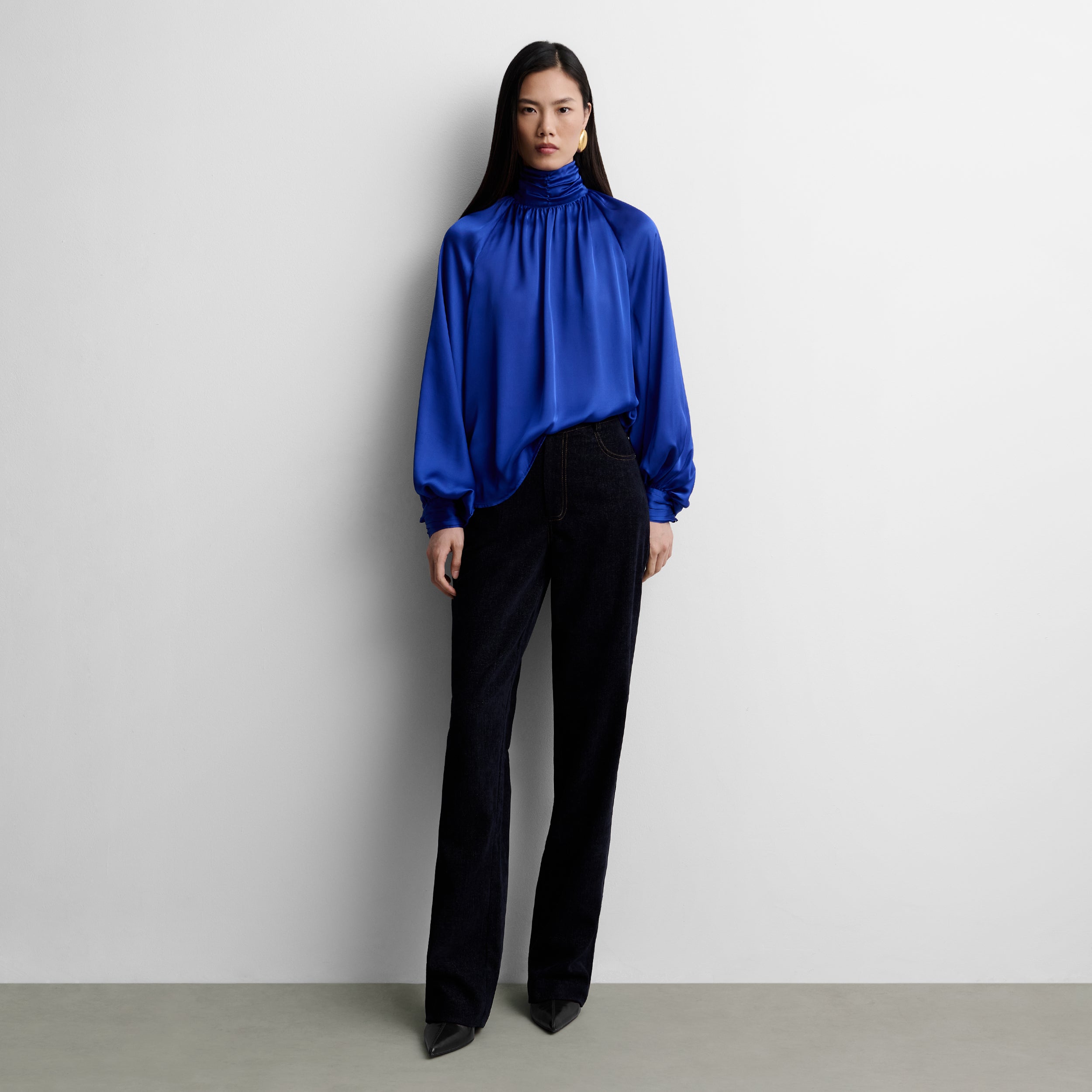 Fluid satin blouse