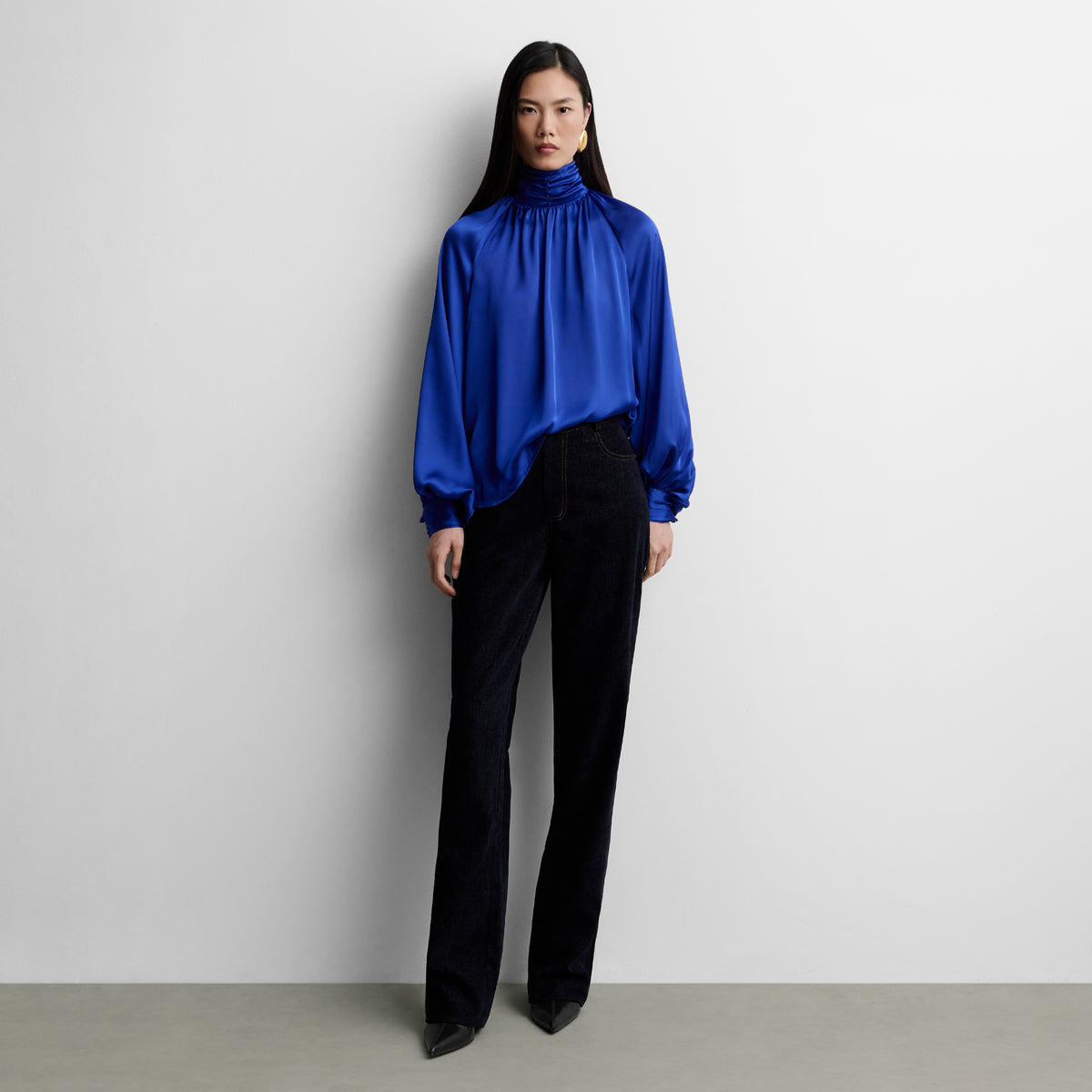 Fluid satin blouse