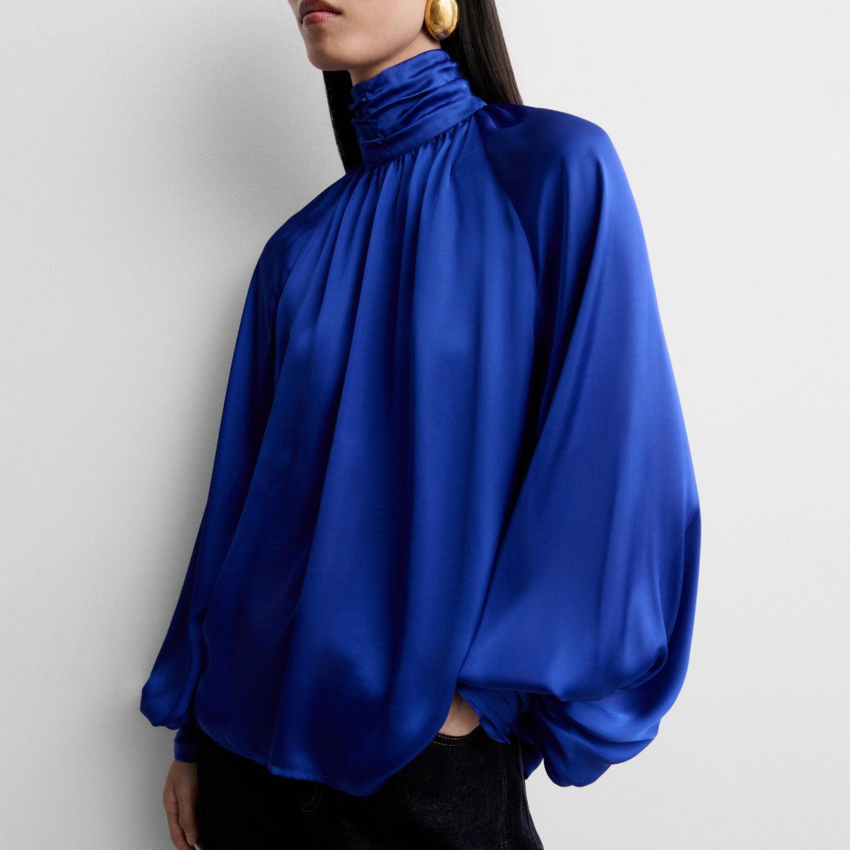 Fluid satin blouse