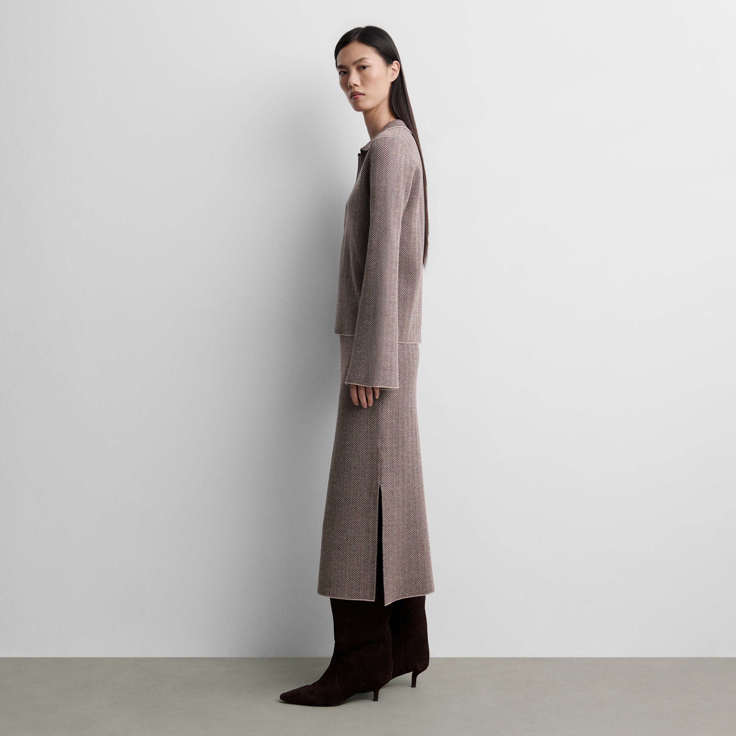 Falda punto espiga