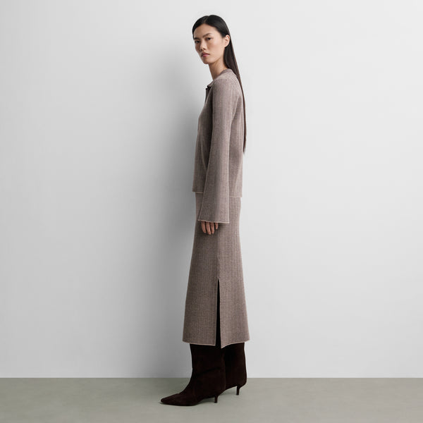 Herringbone knit skirt