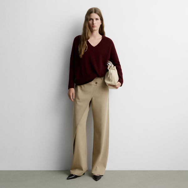 Pantalón recto efecto cruzado