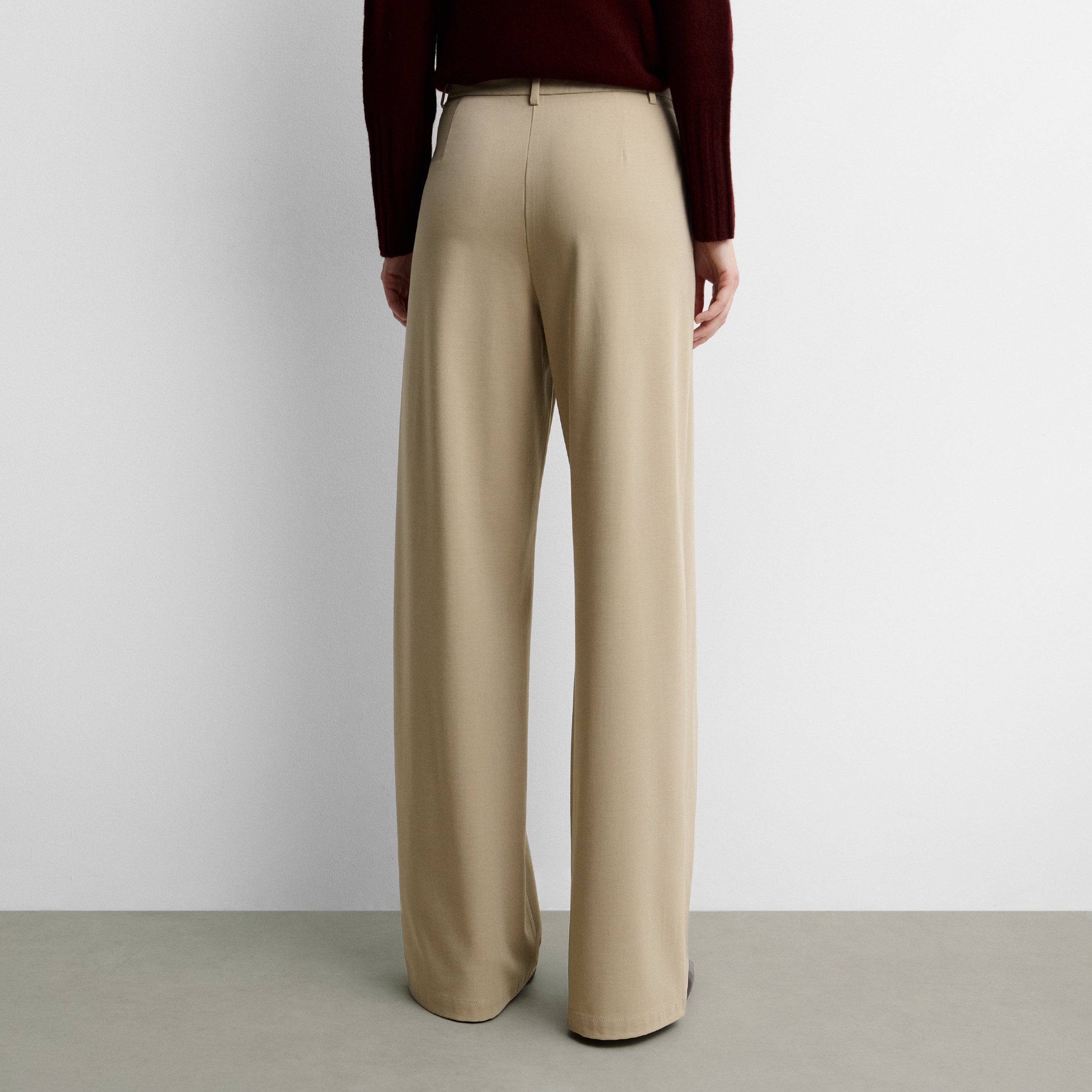 Straight trousers with wrap effect