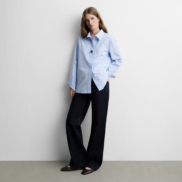 Striped button-up shirt