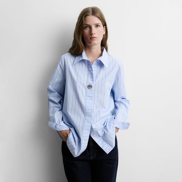 Striped button-up shirt