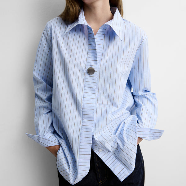 Striped button-up shirt