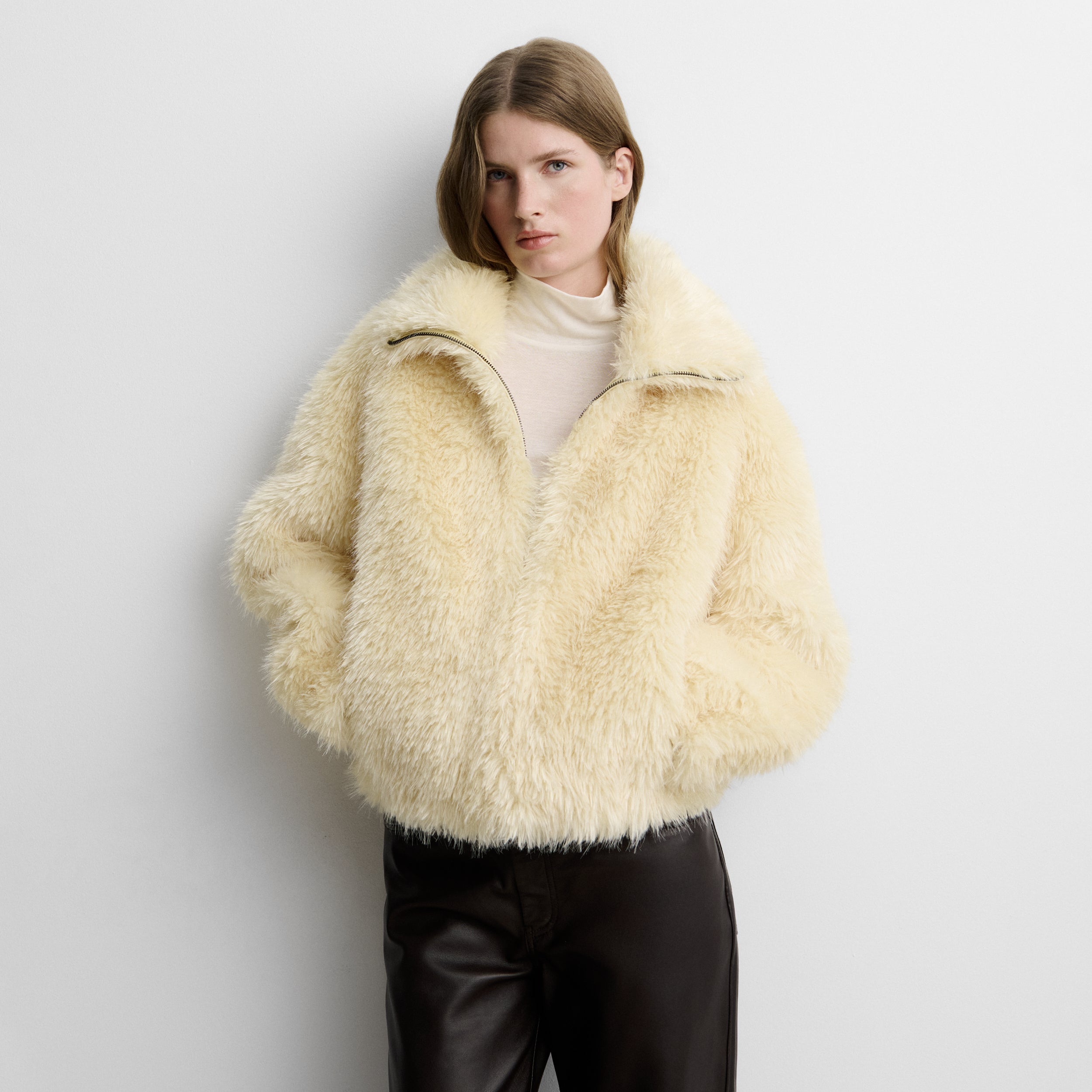 Short faux-fur jacket