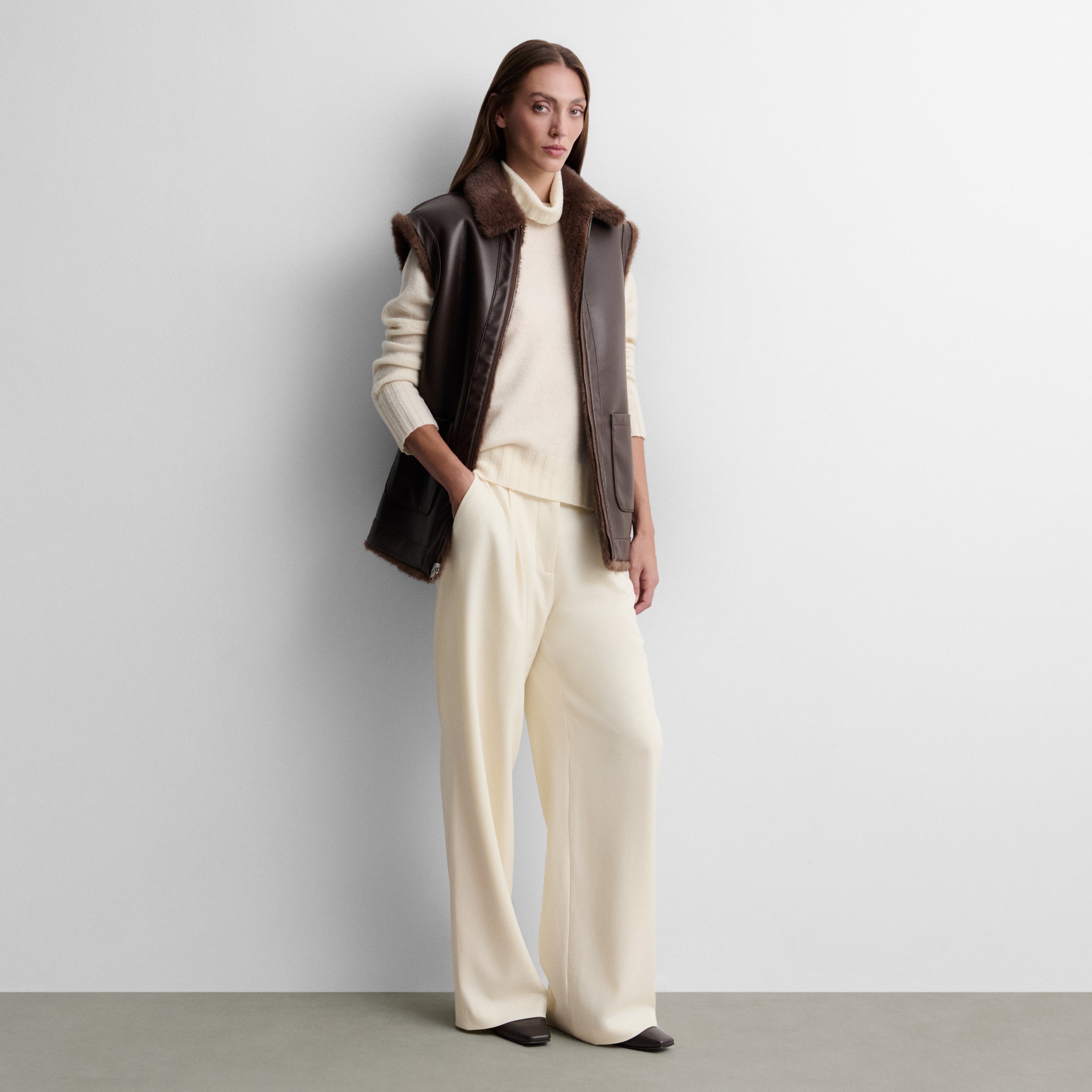 Reversible faux fur gilet
