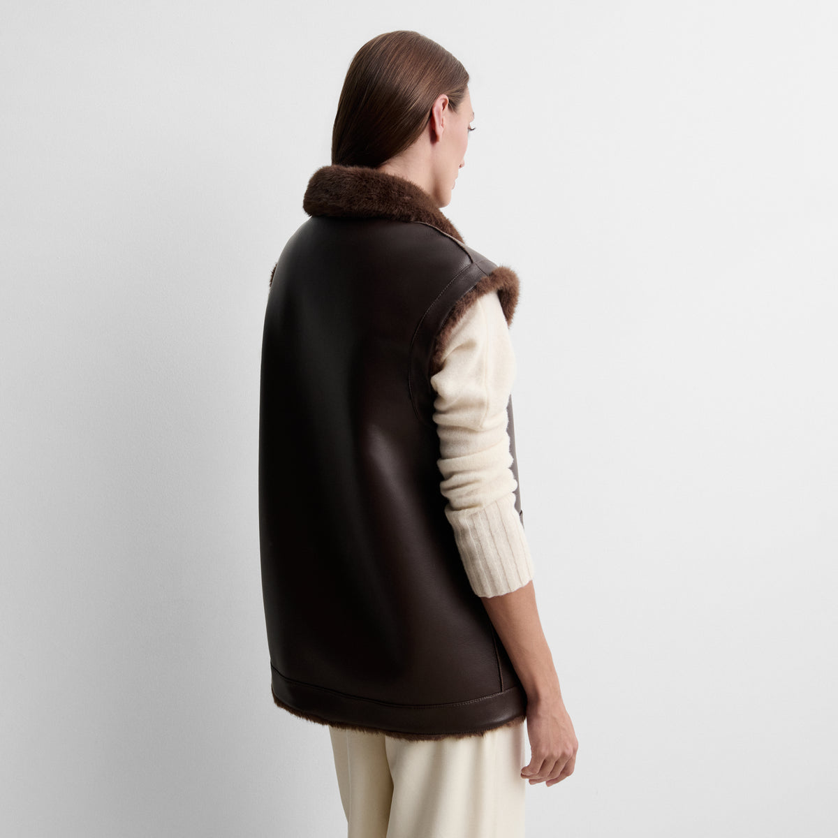 Reversible faux fur gilet