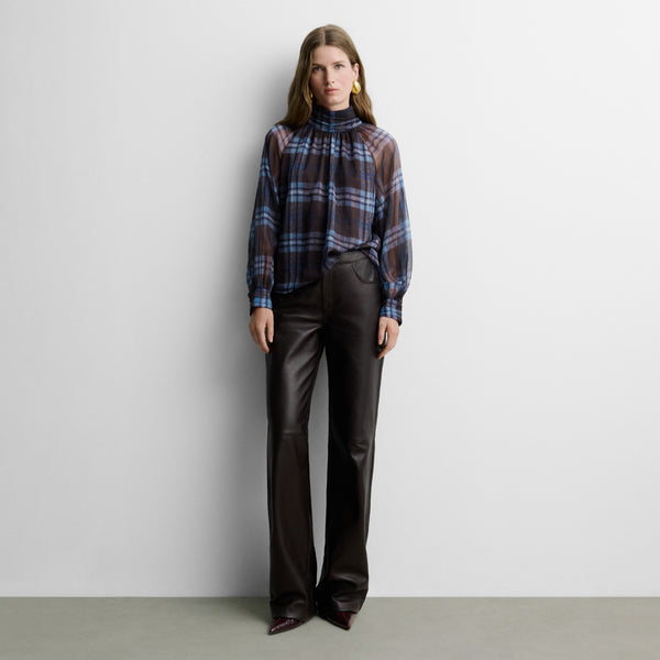 Fluid checked blouse