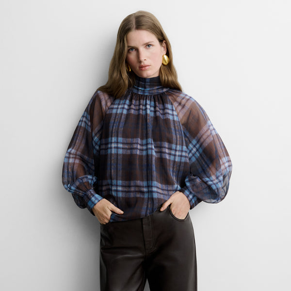 Fluid checked blouse