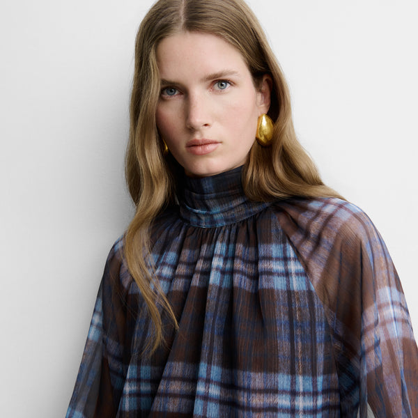 Fluid checked blouse