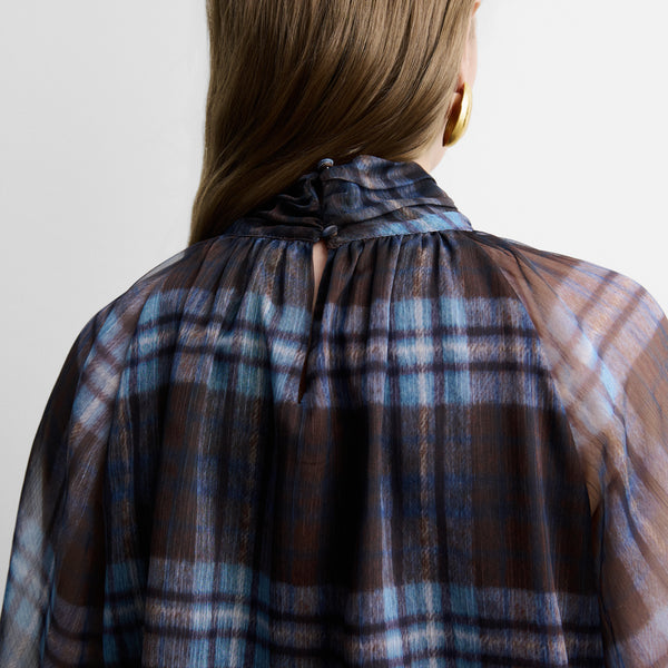 Fluid checked blouse
