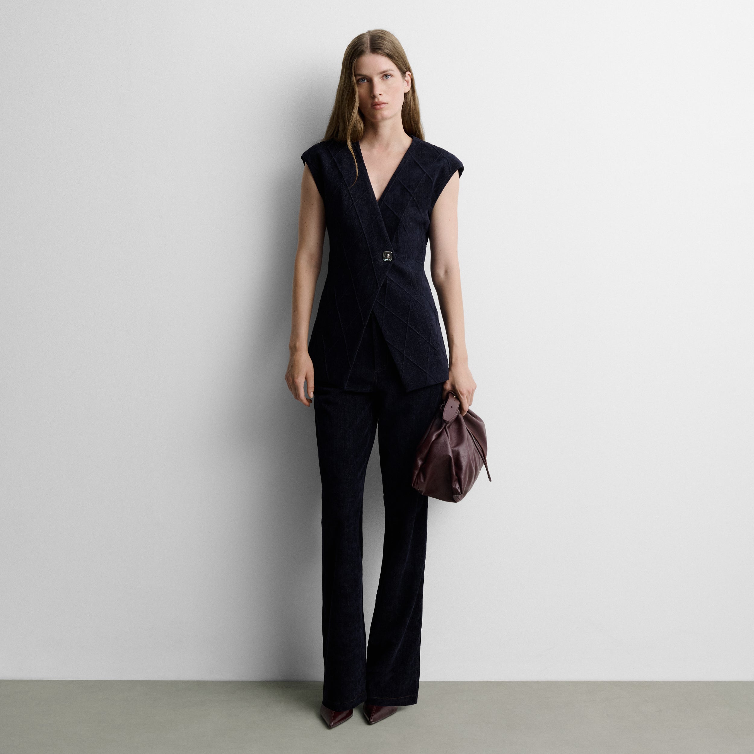 Denim-effect gilet
