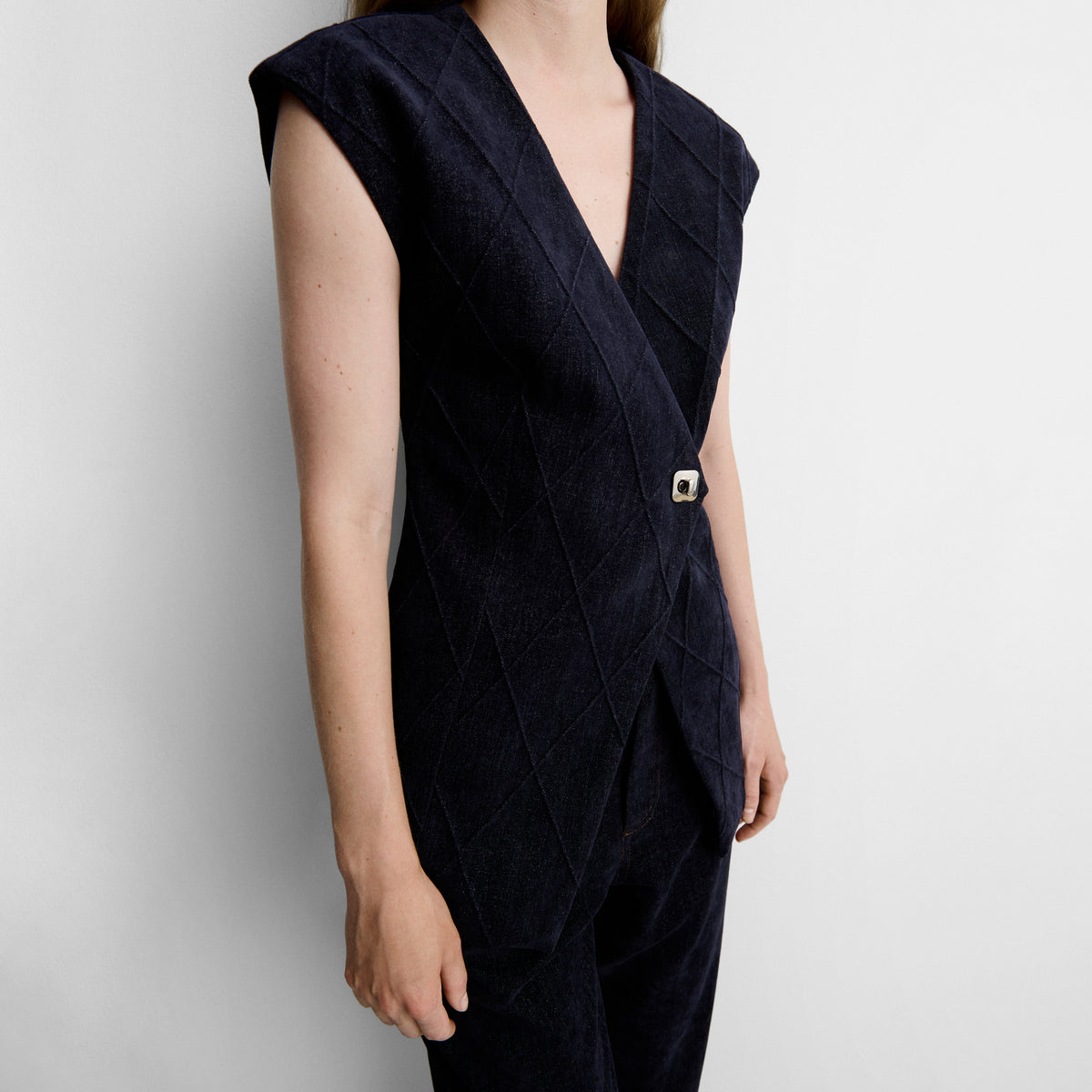 Denim-effect gilet