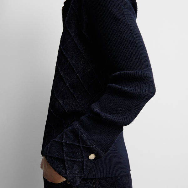 Two-material cardigan