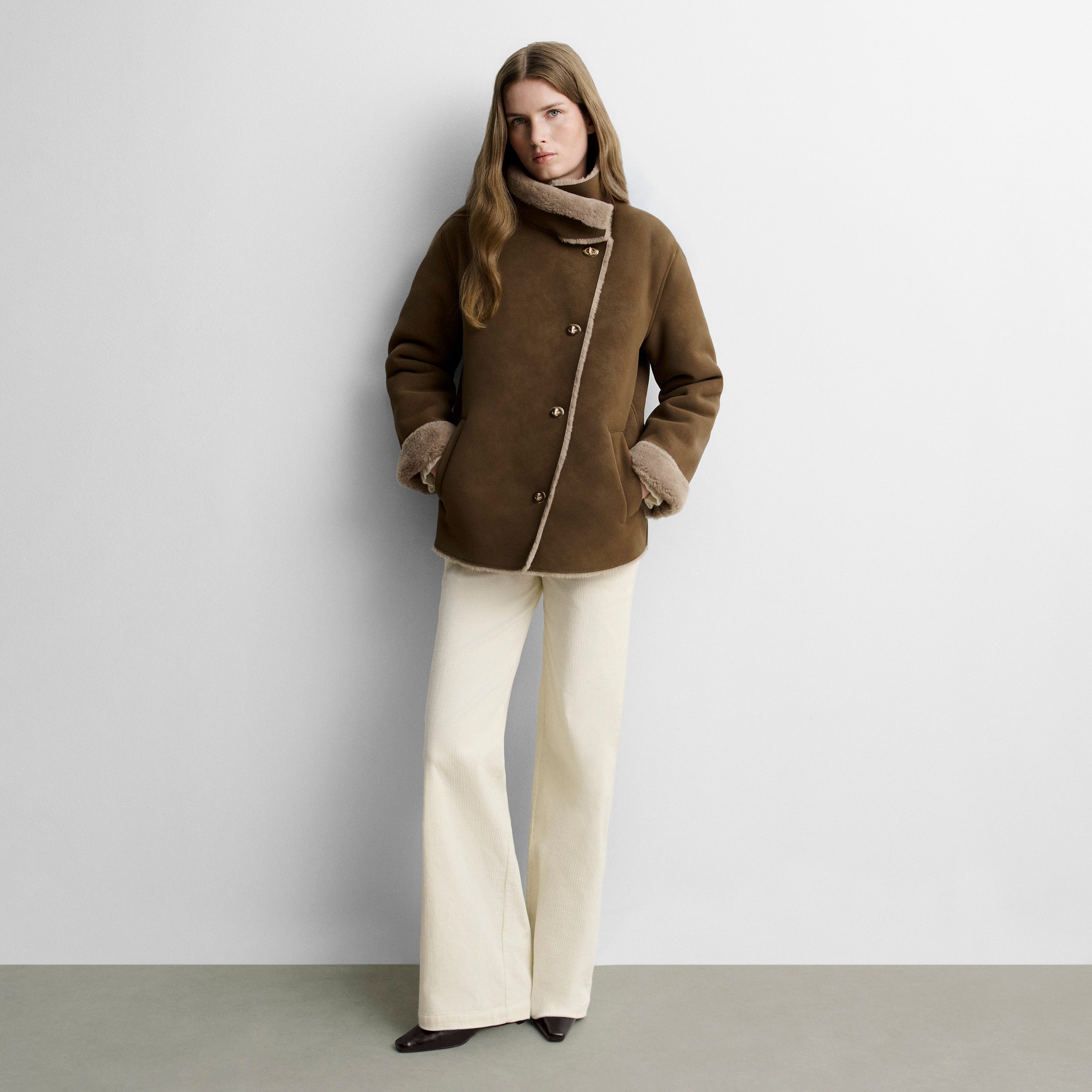 Faux fur short coat