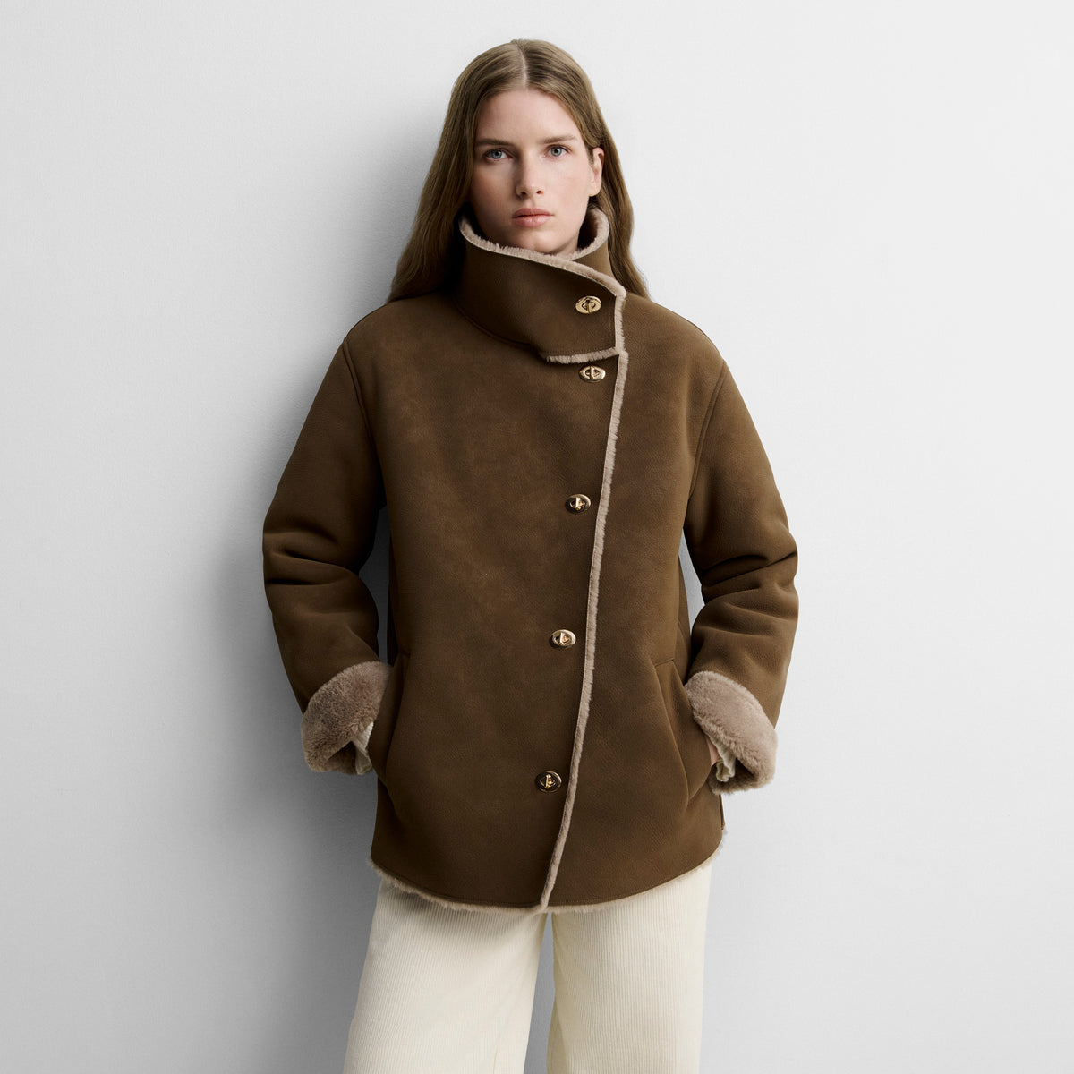 Faux fur short coat