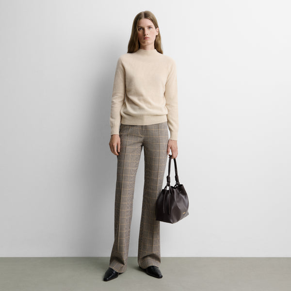 Straight checked trousers