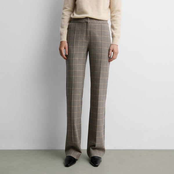 Straight checked trousers