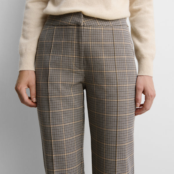 Straight checked trousers
