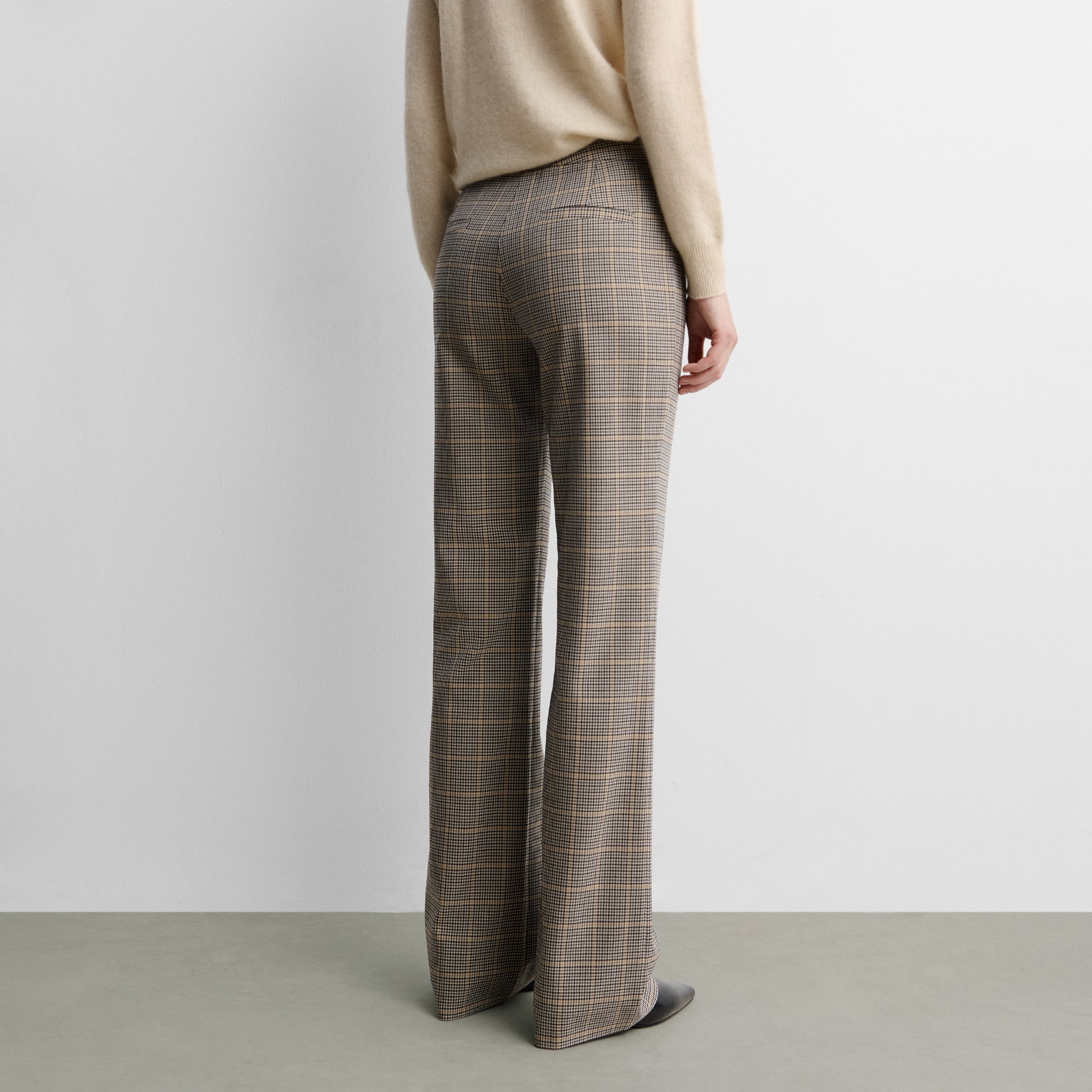 Straight checked trousers
