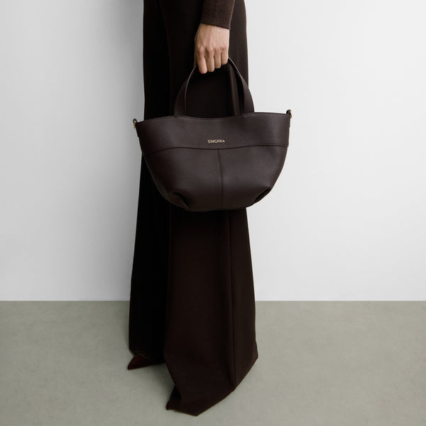 Leather shopper bag