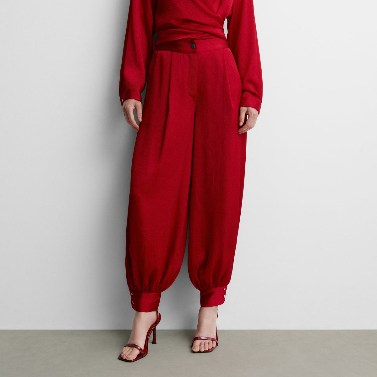 Textured harem trousers
