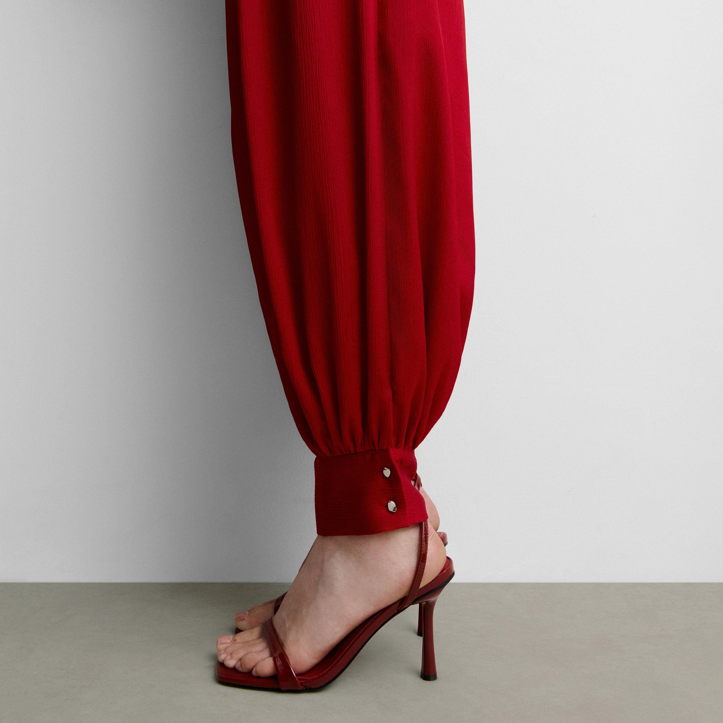 Textured harem trousers