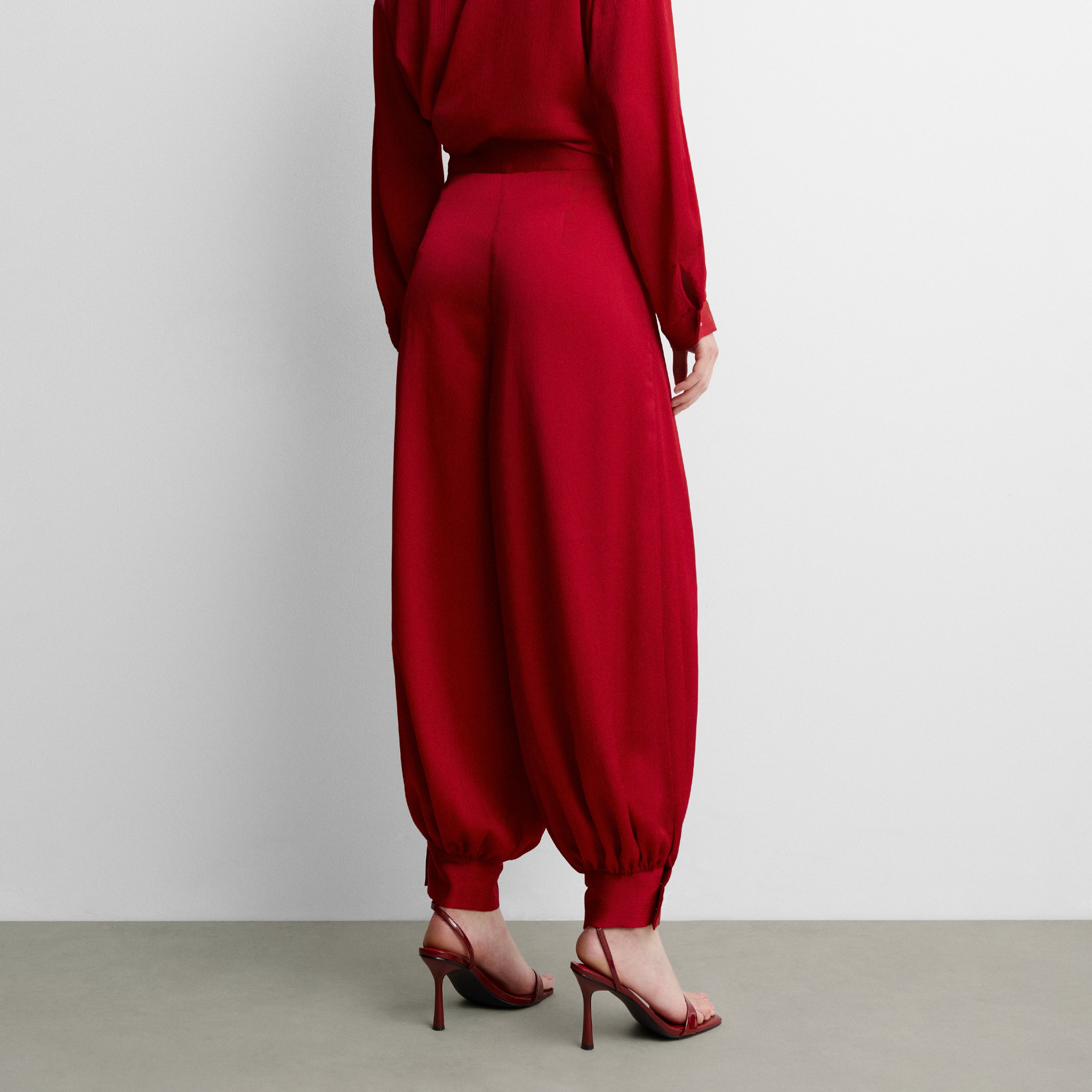 Textured harem trousers