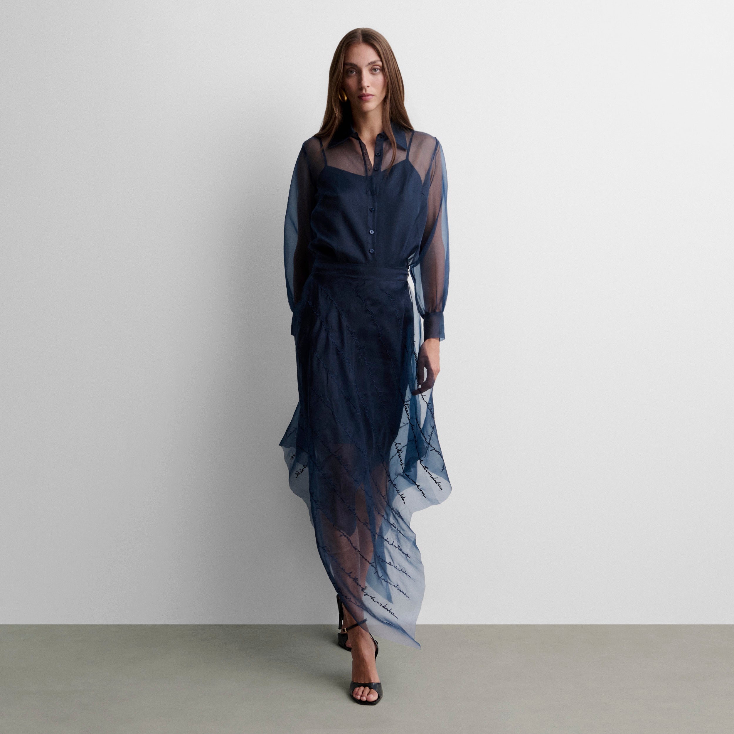 Embroidered organza skirt