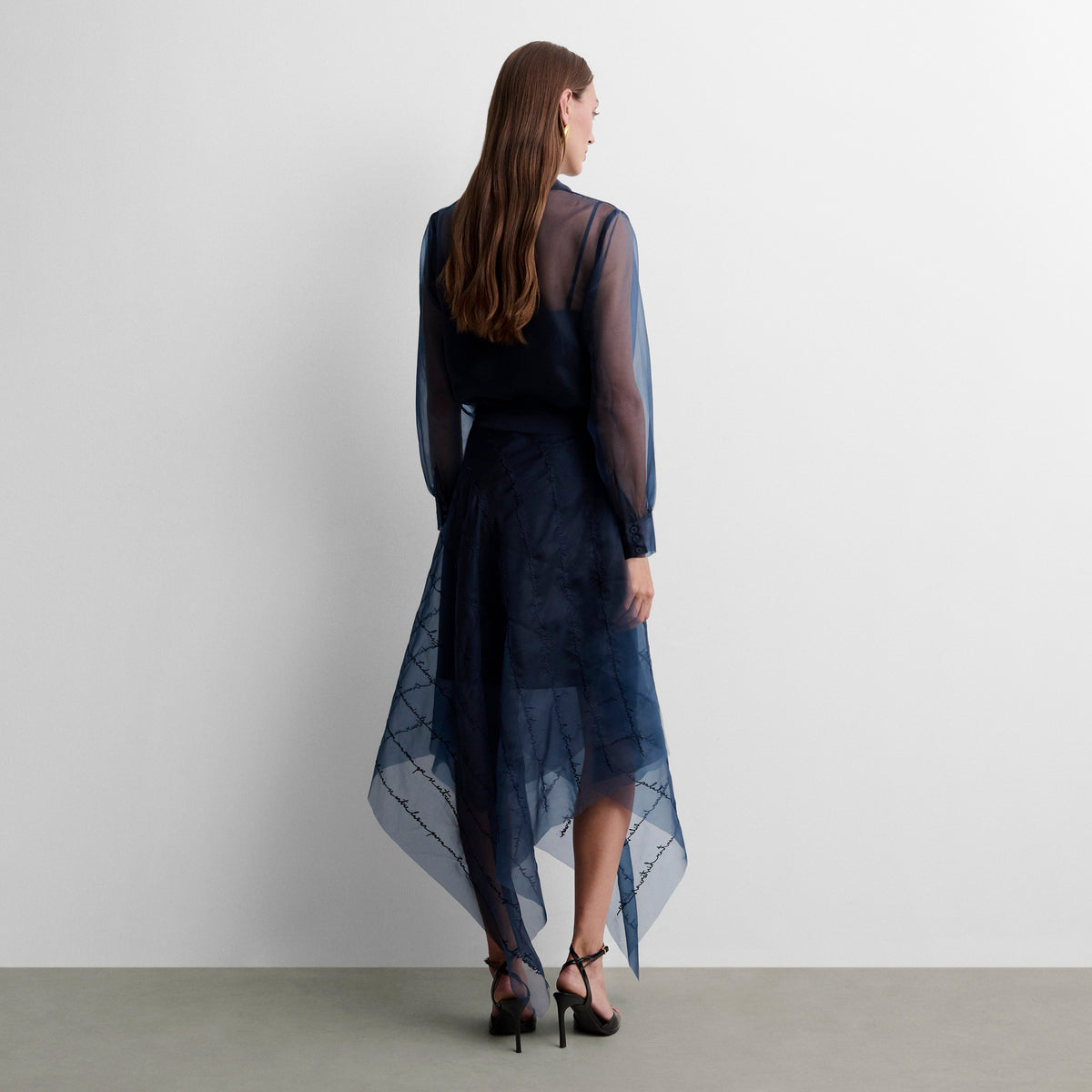 Embroidered organza skirt