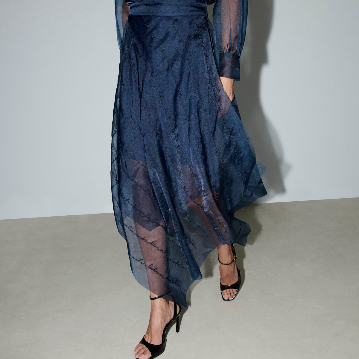 Embroidered organza skirt