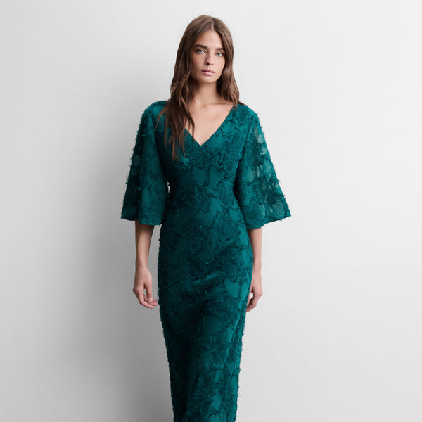 Long fancy-fabric dress