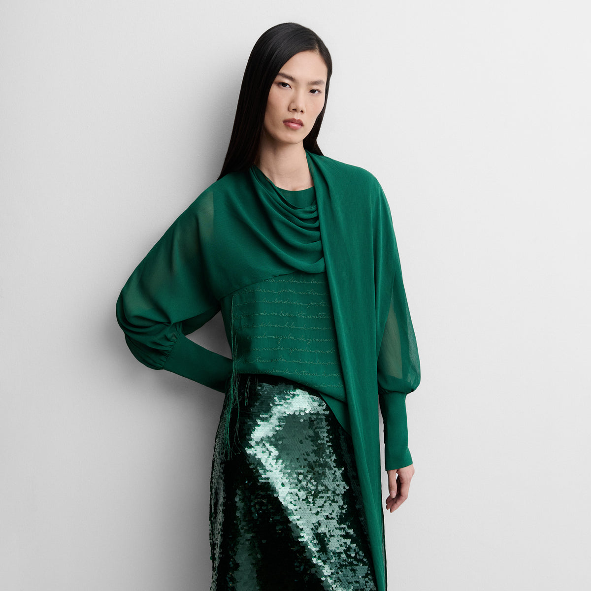 Sequined pencil skirt