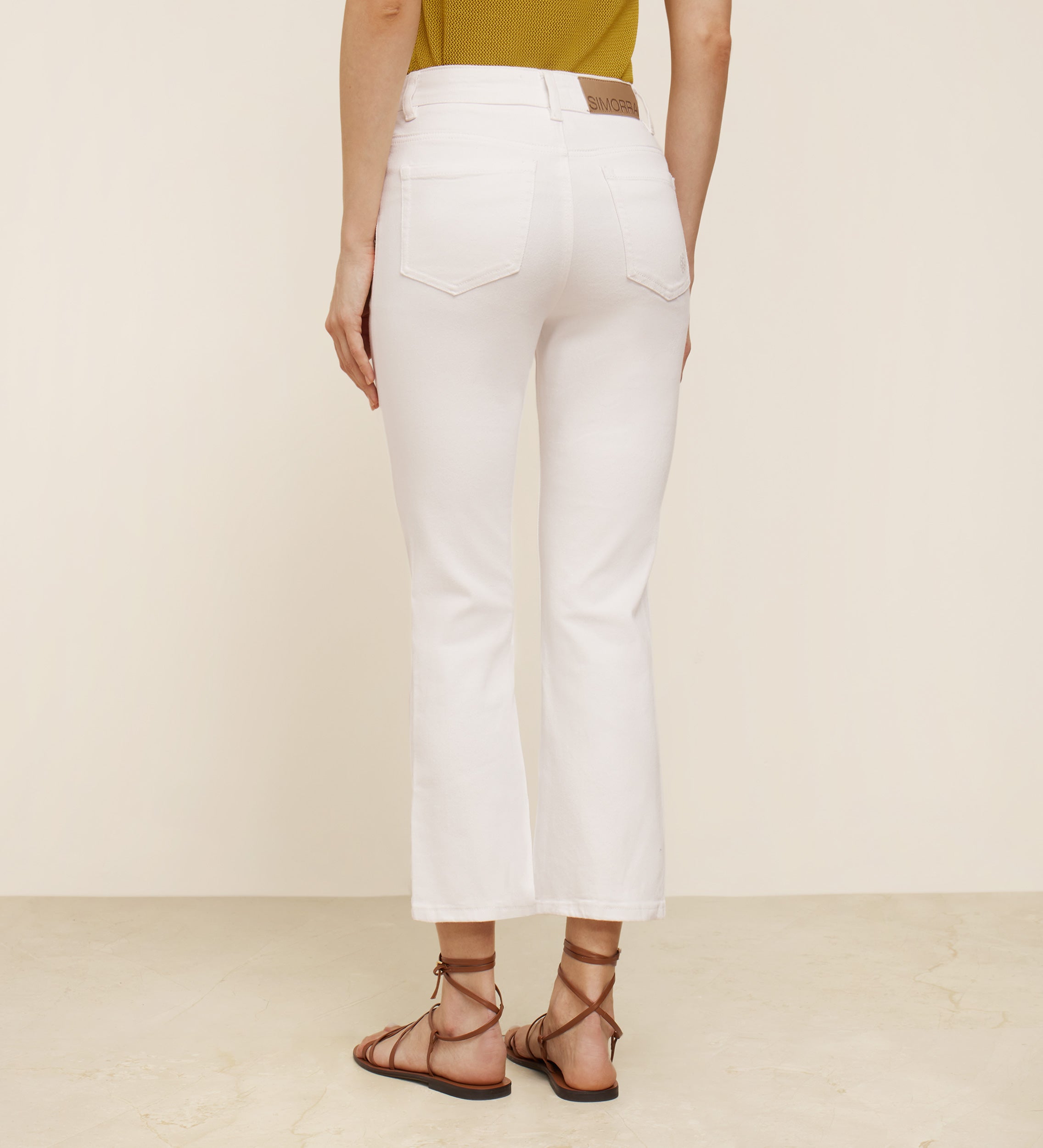Flared cropped trousers