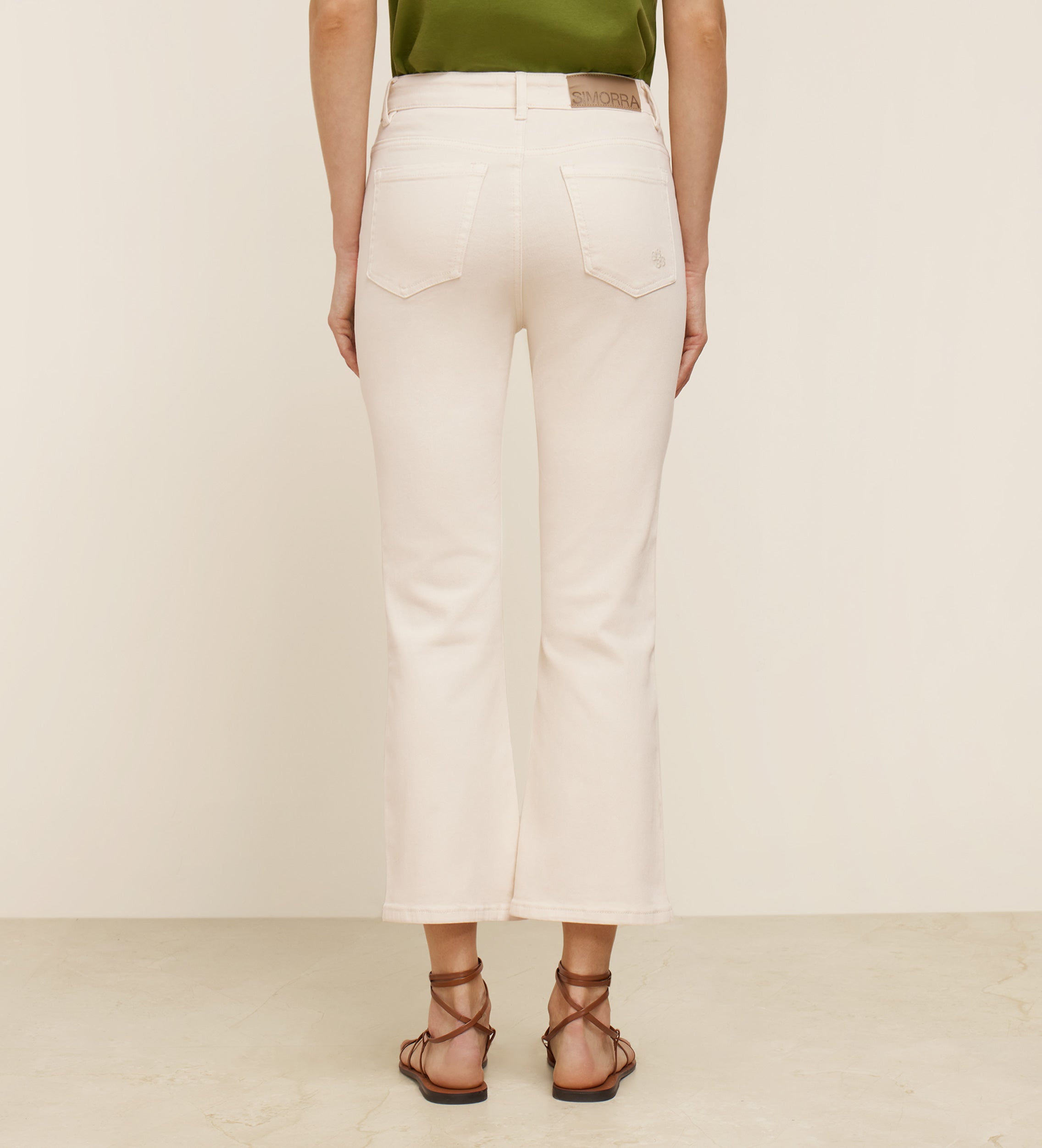 Flared cropped trousers