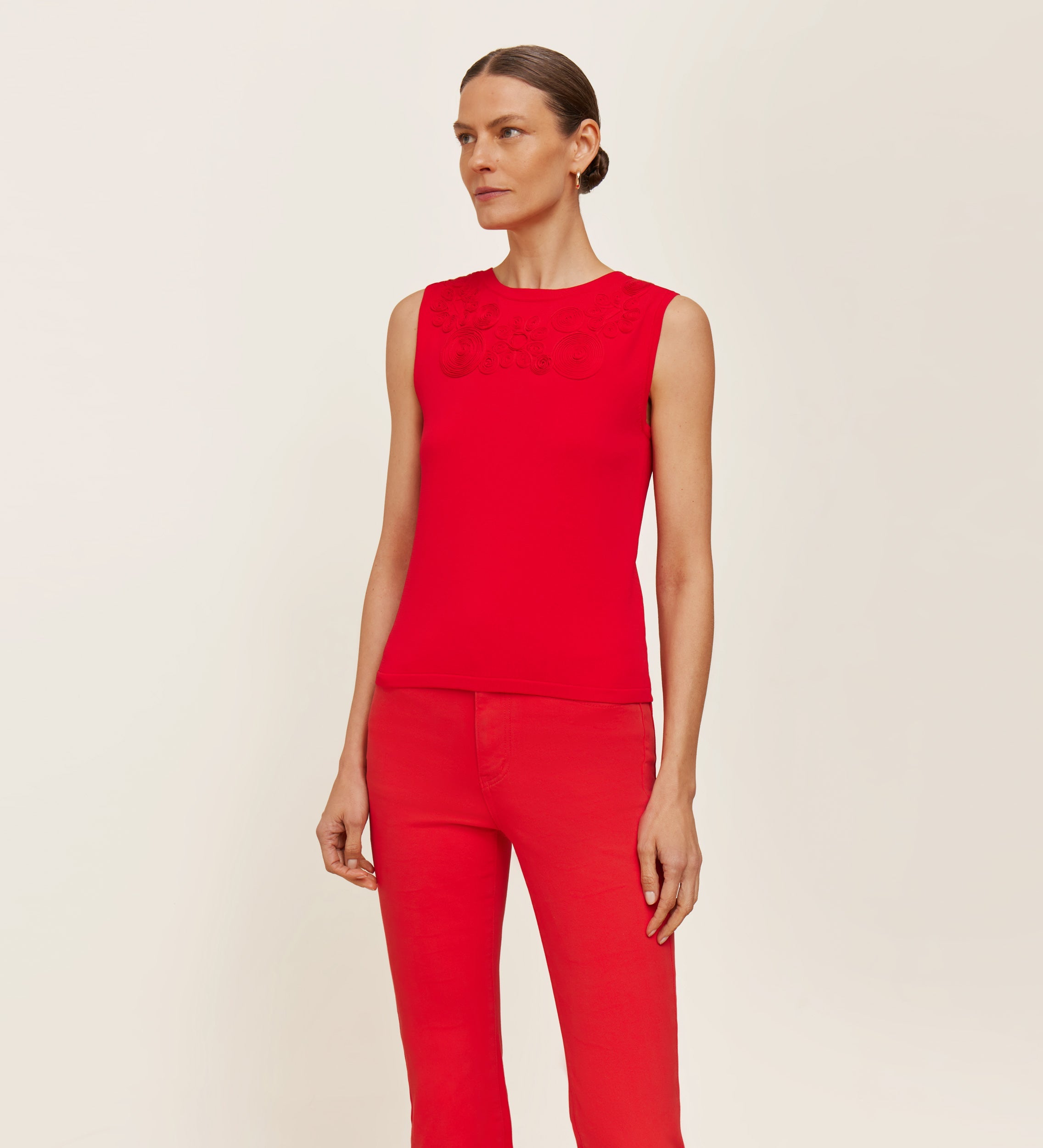 Flared cropped trousers