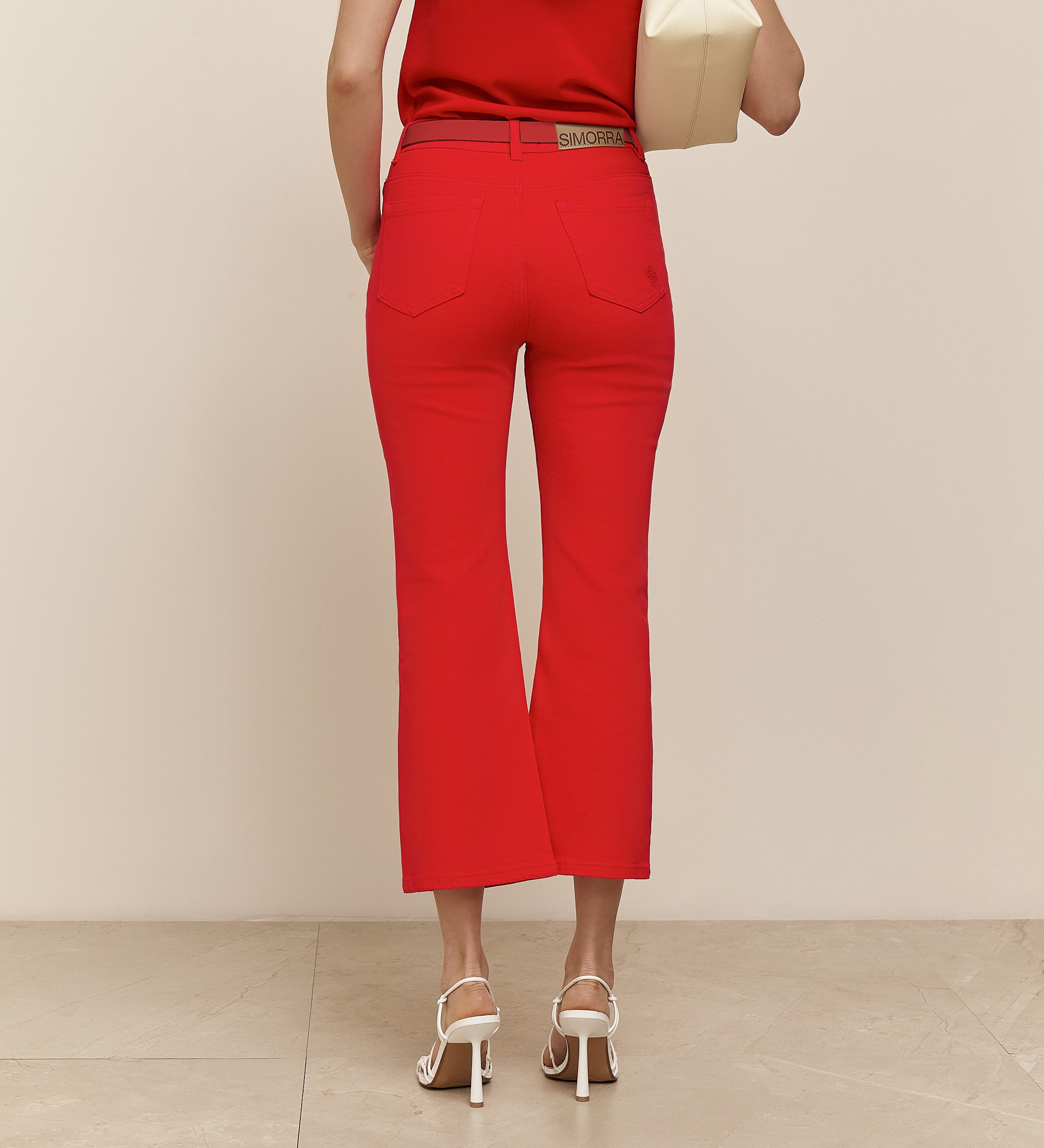 Flared cropped trousers
