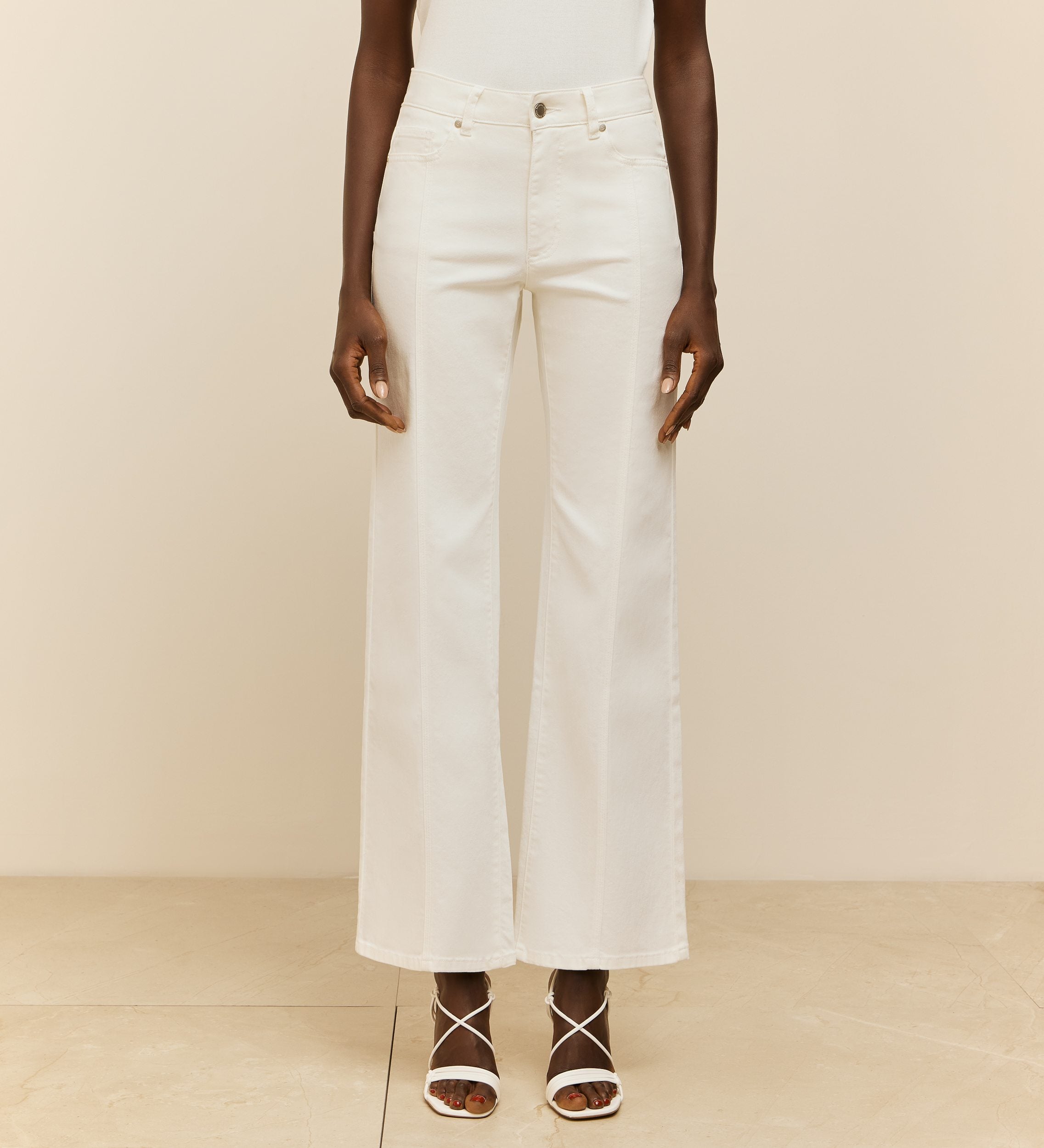 Front twill pleat trousers