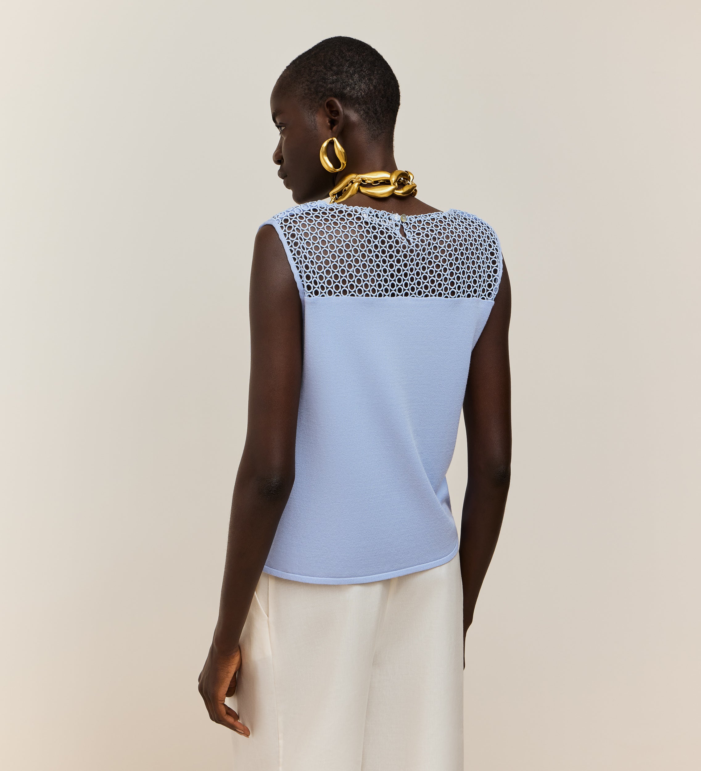 Top tricot guipure detail