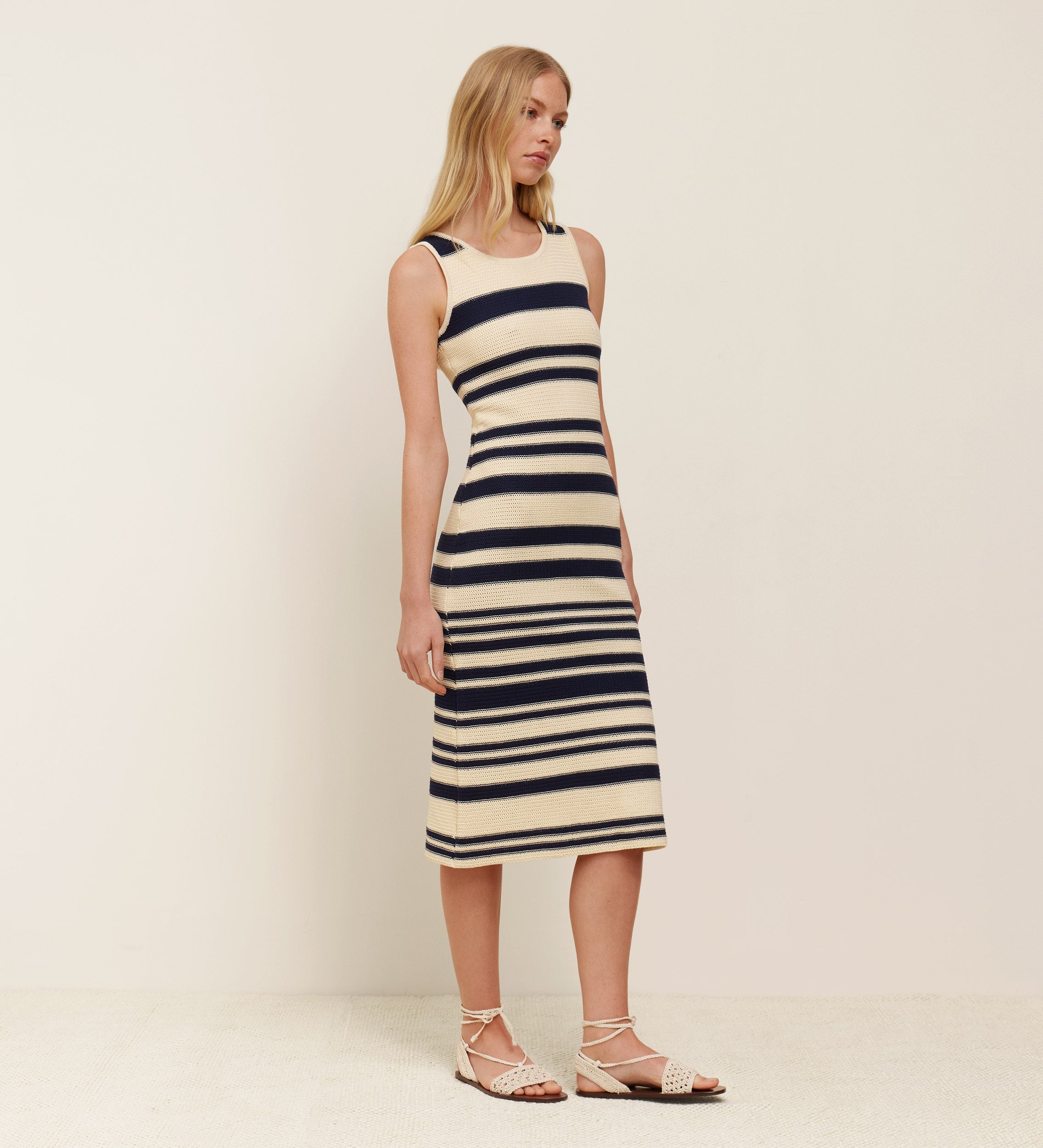 Striped knitted dress