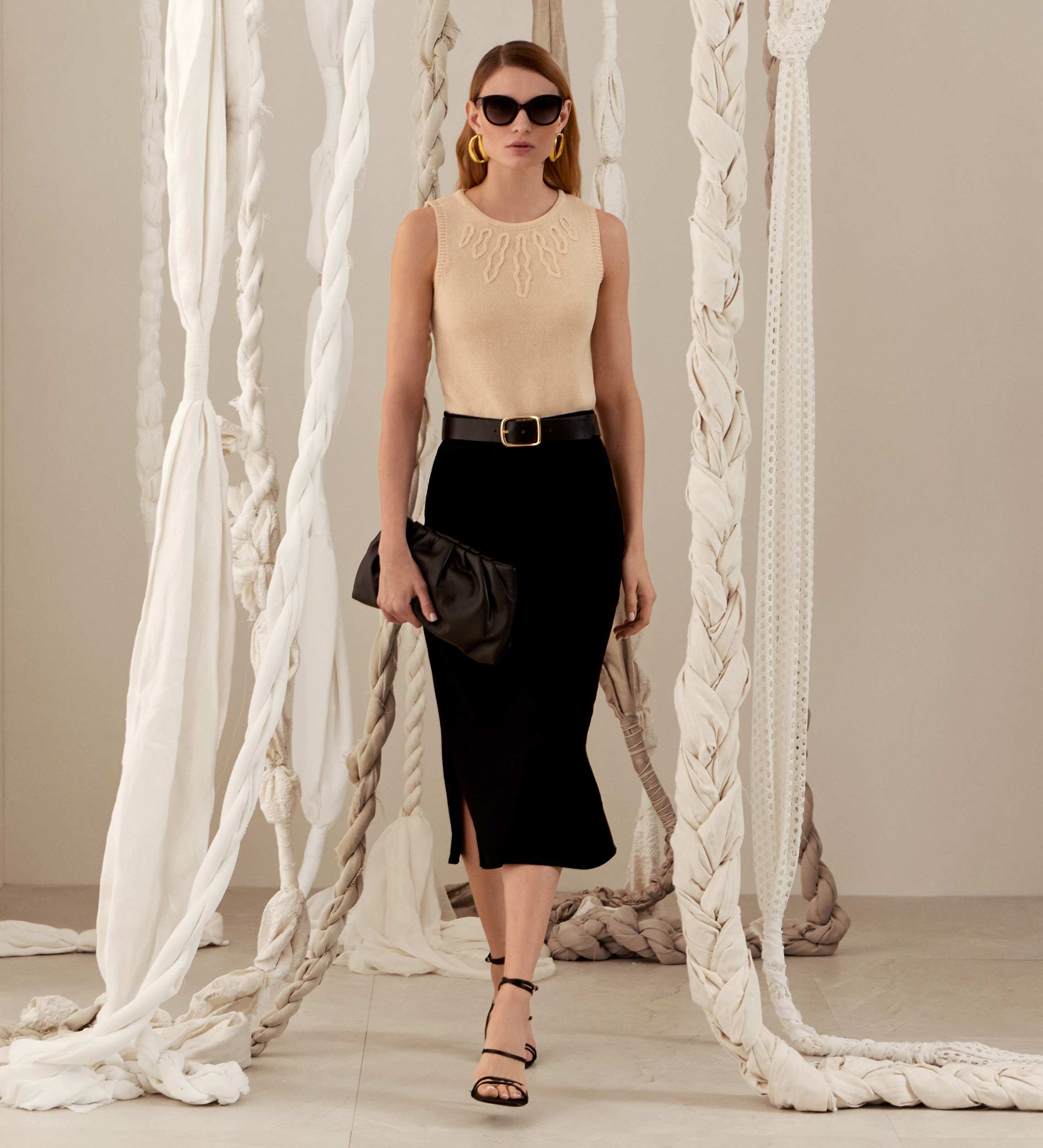 Falda recta tricot