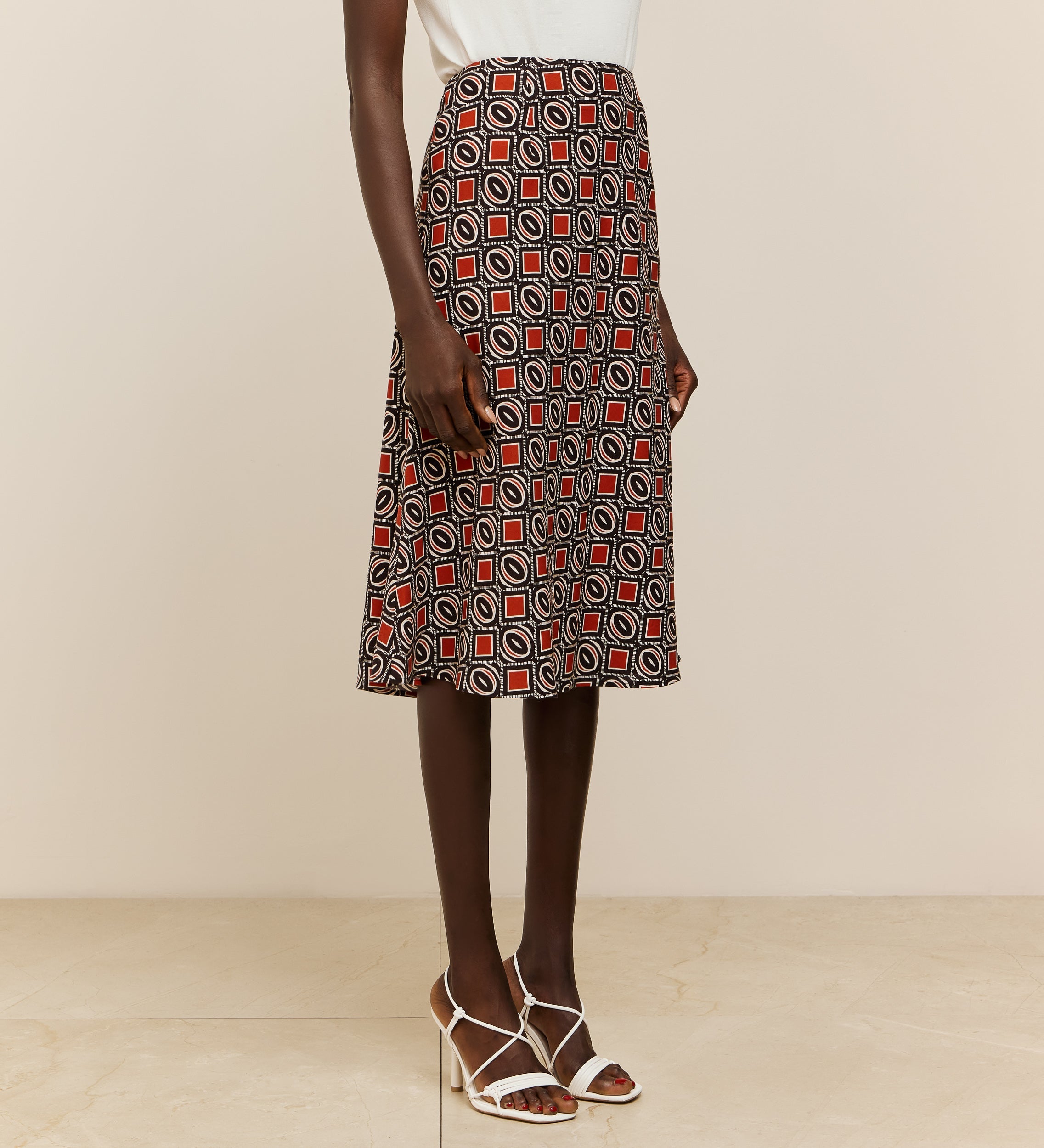 Falda midi estampada