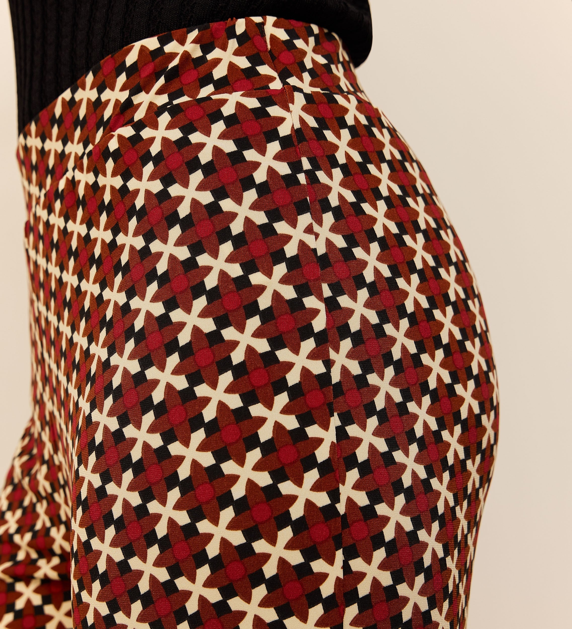 Printed stretch trousers