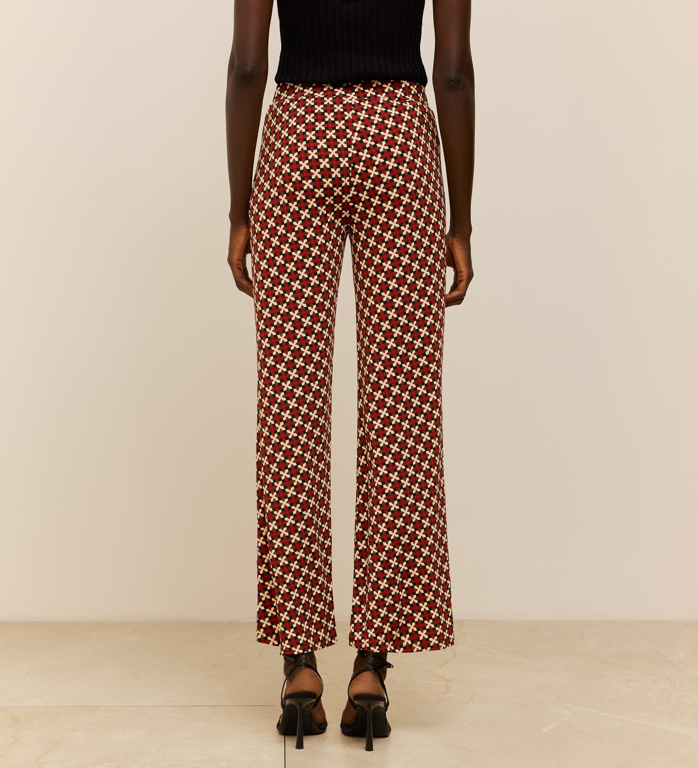 Printed stretch trousers